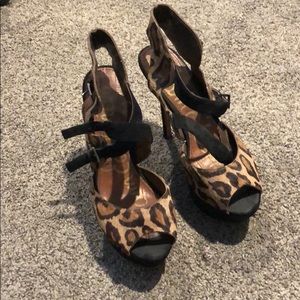 Sam Edelman leopard heels size 7